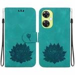 For OnePlus Nord CE 3 Lite / Nord N30 Lotus Embossed Leather Phone Case(Green)