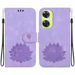 For OnePlus Nord CE 3 Lite / Nord N30 Lotus Embossed Leather Phone Case(Purple)