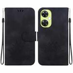 For OnePlus Nord CE 3 Lite / Nord N30 Lotus Embossed Leather Phone Case(Black)