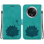 For OPPO A3 Pro 5G Lotus Embossed Leather Phone Case(Green)
