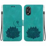 For OPPO A38 / A18 Lotus Embossed Leather Phone Case(Green)