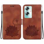 For OPPO A79 5G Global Lotus Embossed Leather Phone Case(Brown)