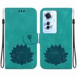 For OPPO Reno11 F / F25 Pro 5G Global Lotus Embossed Leather Phone Case(Green)