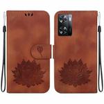 For OPPO A77 5G / A77 4G / A77s / K10 5G Lotus Embossed Leather Phone Case(Brown)