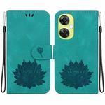 For OPPO K11x Lotus Embossed Leather Phone Case(Green)