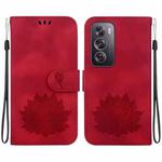 For OPPO Reno12 Pro 5G Global Lotus Embossed Leather Phone Case(Red)