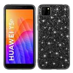 For Huawei Y5P Glitter Powder Shockproof TPU Protective Case(Black)