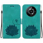 For Realme 11 Pro / 11 Pro+ 5G Lotus Embossed Leather Phone Case(Green)