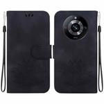 For Realme Narzo 60 Pro Lotus Embossed Leather Phone Case(Black)
