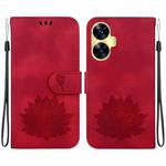 For Realme C55 / Narzo N55 Lotus Embossed Leather Phone Case(Red)