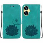 For Realme C55 / Narzo N55 Lotus Embossed Leather Phone Case(Green)