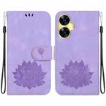 For Realme C55 / Narzo N55 Lotus Embossed Leather Phone Case(Purple)
