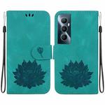 For Realme C65 4G Lotus Embossed Leather Phone Case(Green)