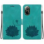 For Realme C67 4G Global Lotus Embossed Leather Phone Case(Green)