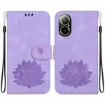 For Realme C67 4G Global Lotus Embossed Leather Phone Case(Purple)