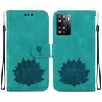 For Realme V23 / Narzo 50 5G Lotus Embossed Leather Phone Case(Green)
