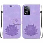 For Realme V23 / Narzo 50 5G Lotus Embossed Leather Phone Case(Purple)
