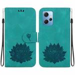 For Xiaomi Redmi Note 12 4G Global Lotus Embossed Leather Phone Case(Green)