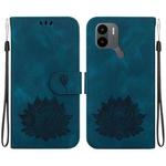 For Xiaomi Redmi A1+ / A2+ Lotus Embossed Leather Phone Case(Dark Blue)
