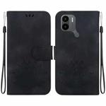 For Xiaomi Redmi A1+ / A2+ Lotus Embossed Leather Phone Case(Black)