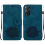 For Xiaomi Redmi Note 12 Pro 4G Lotus Embossed Leather Phone Case(Dark Blue)