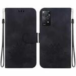 For Xiaomi Redmi Note 12 Pro 4G Lotus Embossed Leather Phone Case(Black)