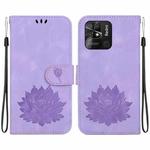 For Xiaomi Redmi 10C / Redmi 10 India Lotus Embossed Leather Phone Case(Purple)
