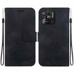 For Xiaomi Redmi 10C / Redmi 10 India Lotus Embossed Leather Phone Case(Black)