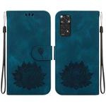 For Xiaomi Redmi Note 11 Global / Note 11S Lotus Embossed Leather Phone Case(Dark Blue)