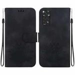 For Xiaomi Redmi Note 11 Global / Note 11S Lotus Embossed Leather Phone Case(Black)