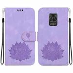 For Xiaomi Redmi Note 9 Pro / Note 9S Lotus Embossed Leather Phone Case(Purple)