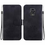 For Xiaomi Redmi Note 9 Pro / Note 9S Lotus Embossed Leather Phone Case(Black)
