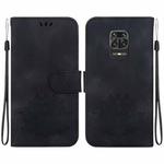 For Xiaomi Redmi Note 9 Pro Max Lotus Embossed Leather Phone Case(Black)