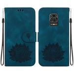 For Xiaomi Redmi Note 10 Lite Lotus Embossed Leather Phone Case(Dark Blue)