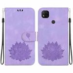 For Xiaomi Redmi 9C / 9 Activ Lotus Embossed Leather Phone Case(Purple)