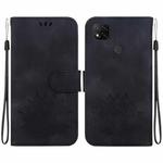 For Xiaomi Redmi 9C / 9 Activ Lotus Embossed Leather Phone Case(Black)