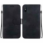 For Xiaomi Redmi 9A / 9i Sport / 9A Sport Lotus Embossed Leather Phone Case(Black)