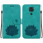 For Xiaomi Redmi Note 9 / Redmi 10X 4G Lotus Embossed Leather Phone Case(Green)