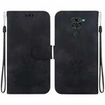 For Xiaomi Redmi Note 9 / Redmi 10X 4G Lotus Embossed Leather Phone Case(Black)