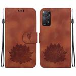 For Redmi Note 11 Pro 4G / 5G Global Lotus Embossed Leather Phone Case(Brown)