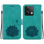 For Xiaomi Redmi Note 13 5G Lotus Embossed Leather Phone Case(Green)