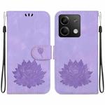 For Xiaomi Redmi Note 13 5G Lotus Embossed Leather Phone Case(Purple)