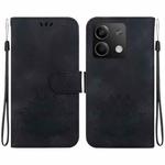 For Xiaomi Redmi Note 13 5G Lotus Embossed Leather Phone Case(Black)