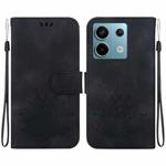 For Xiaomi Redmi Note 13 Pro 5G Lotus Embossed Leather Phone Case(Black)