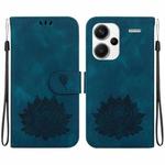 For Xiaomi Redmi Note 13 Pro+ 5G Lotus Embossed Leather Phone Case(Dark Blue)