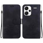 For Xiaomi Redmi Note 13 Pro+ 5G Lotus Embossed Leather Phone Case(Black)