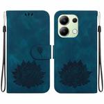 For Xiaomi Redmi Note 13 4G Lotus Embossed Leather Phone Case(Dark Blue)