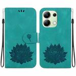 For Xiaomi Redmi Note 13 4G Lotus Embossed Leather Phone Case(Green)