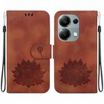 For Xiaomi Redmi Note 13 Pro 4G Lotus Embossed Leather Phone Case(Brown)