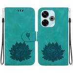 For Redmi 13 4G Lotus Embossed Leather Phone Case(Green)